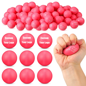 Jouets d'exercice pour les mains ronds roses de 63 mm, pour détendre les muscles, balle anti-stress en PU, balle de soulagement du stress - Product Image 1