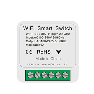 AC100-240V 16A Mini Smart Schalter aus Kunststoff, 2,4 GHz WLAN-Fernbedienung mit 4 Tasten, 10m Reichweite für Smart Home Automation mit Lerncode - Product Image 1