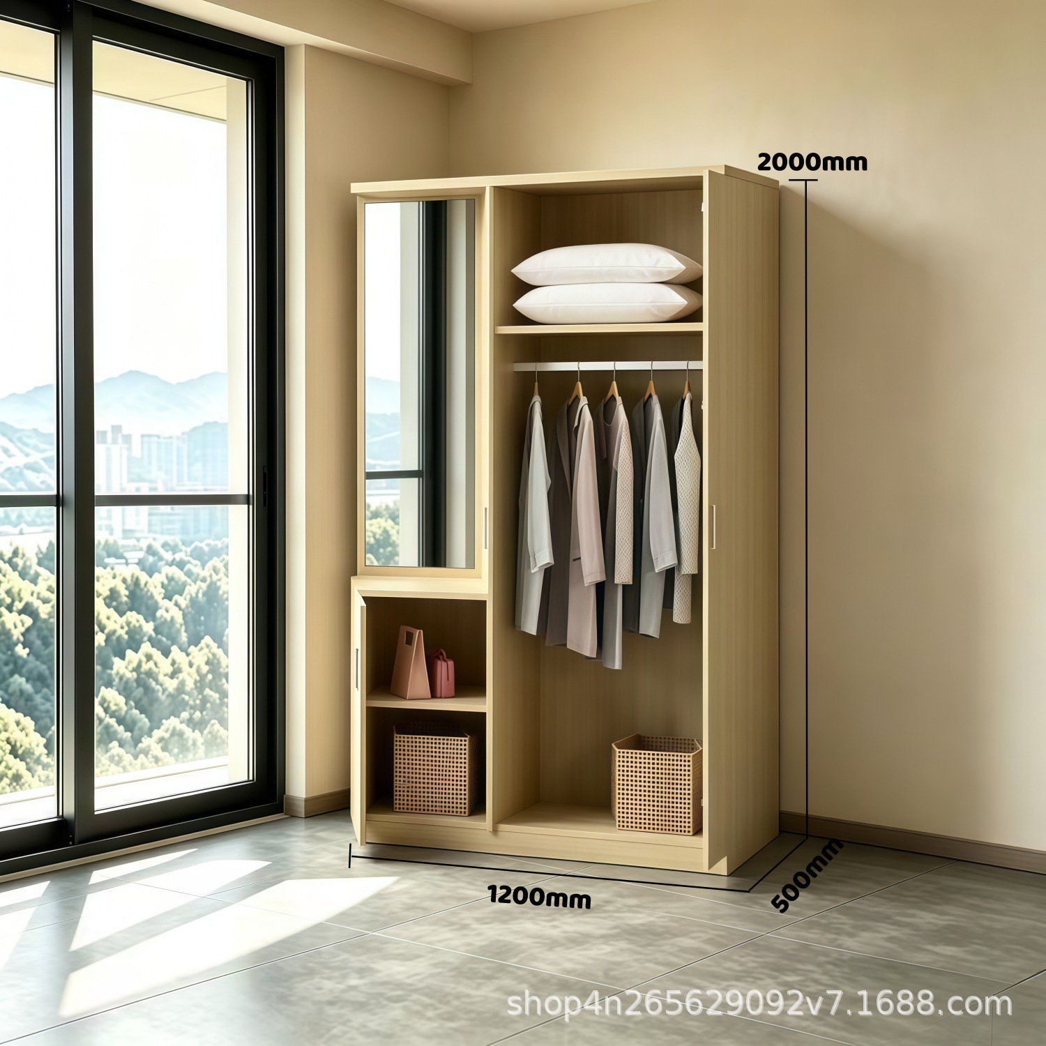 1.2-meter two-door wardrobe - W3