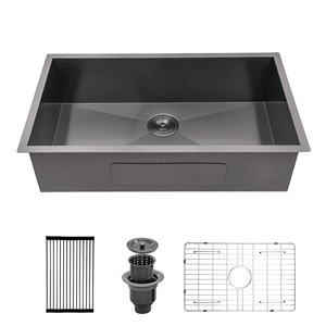 Lavello da <span class=keywords><strong>Cucina</strong></span> di Lusso in Acciaio Inox <span class=keywords><strong>Nero</strong></span> Canna di Fucile, Bestseller per la <span class=keywords><strong>Cucina</strong></span> - Product Image 1