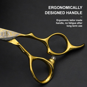 Kéo cắt tóc chuyên nghiệp làm đẹp làm tóc kéo tóc mỏng răng Phẳng Màu Vàng lớp phủ cắt tóc kéo - Product Image 6