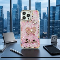Étui de téléphone de luxe avec cadre d'objectif électroplaqué, paillettes, nœud perlé 3D pour Samsung Galaxy A57, étui de téléphone transparent en TPU PC époxy pour filles