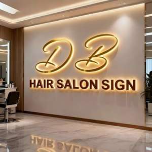 Enseigne de salon de coiffure intérieure et extérieure, logo d'entreprise, publicité LED, enseigne rétroéclairée personnalisée, enseigne de devanture de magasin, panneau pour signalisation d'hôtel - Product Image 1