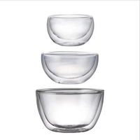 Offre Spéciale – Bols à Salade et Bols à Soupe en Verre Double Paroi Poli Écologique Transparent pour la Maison, la Cuisine et la Restauration