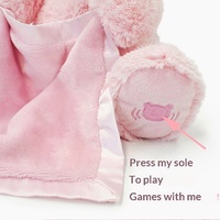 Ours en peluche électrique Peekaboo personnalisé en usine, couverture douce en satin, ours interactif parlant, animal en peluche apaisant pour bébé