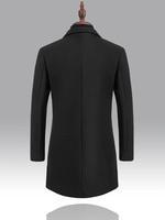 Manteau long sur mesure pour homme, simple boutonnage, aspect laine, style business, manteau habillé d'hiver, trench-coat formel, OEM