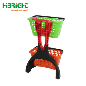 High Capacity Comfortable Handle Customized Logo <b>Stackable</b> Design Plastic Shopping <b>Basket</b> - Product Image 2