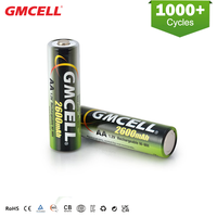 Batería Recargable NiMH AA de 1.2V y 2600mAh, Batería AA NI-MH de 1300mAh para Control Remoto