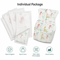 Bavoirs jetables personnalisés pour bébé avec poche récupératrice de nourriture, emballés individuellement, imperméables, design de logo personnalisé disponible, fabriqués en Chine