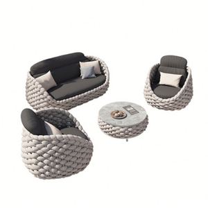 Muebles de Jardín de Diseño Moderno para Patio, Conjunto de Jardín de Ratán y Aluminio - Product Image 4