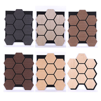 Panneaux acoustiques hexagonaux 3D en placage de bois MDF + fibre de polyester, isolation phonique, ignifuges, écologiques, pour usage hôtelier