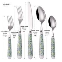 Ensemble de vaisselle de décoration de table de mariage 5 pièces cuillères fourchettes et couteaux ensembles de couverts en acier inoxydable 18/10 avec poignées en céramique
