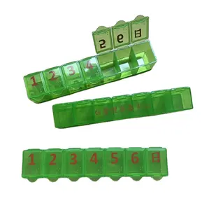 Promotion Gift Cheap Custom Logo Wholesale Weekly Pill Organizer 7 Day Pill Holder with 7 Compartments Plastic Pill Box gov