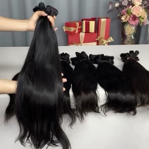 Capelli umani grezzi vergini della trama non grovigli nessun groviglio, nessun fascio di capelli umani indiani - Product Image 1