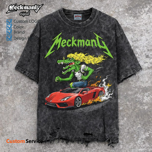 เสื้อยืดแขนสั้นสีขาวพิมพ์ลายรูปถ่ายสำหรับผู้ชาย Meckmanly คอกลม สไตล์สตรีท ทรงปกติ ผ้าฝ้าย 100% ระบายอากาศได้ดี - Product Image 1