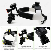 Loupes dentaires avec lumière 4X-6X, loupe frontale dentaire 5W, lampe frontale ORL, double batterie, loupe dentaire, lampe frontale chirurgicale