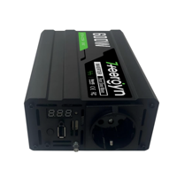 Convertisseur d'énergie à onde sinusoïdale pure 600W, 1200W de crête, DC 12V vers AC 110V avec ports USB pour la maison, le bureau, l'ordinateur portable, le CPAP, le camping