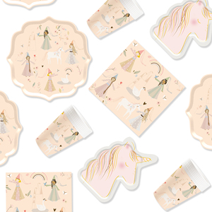DAMAI Nouveau Design Ensemble de Vaisselle et Assiettes en Carton pour Fête d'Anniversaire Thème Licorne pour Enfants, Pack de Faveurs et Articles de Fête Ludiques - Product Image 5