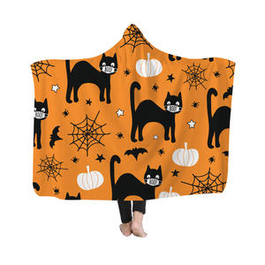<strong>Dropshipping</strong> Print on Demand Halloween Cloak Hooded Blanket Wearable Fluffy and Plush <strong>Home</strong> <strong>Textiles</strong> Blanket - Product Image 4