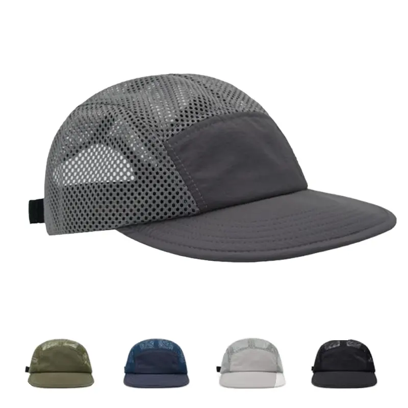 BESTELLA 브랜드 도매 5 패널 실행 메쉬 스포츠 모자 플랫 챙 빈티지 야구 남성용 새로운 디자인 모자 통기성 모자