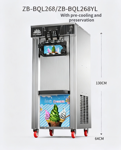縦型アイスクリームマシン - 自動、3種類のフレーバー、業務用アイスクリームメーカー、ダブルコンプレッサー - Product Image 2