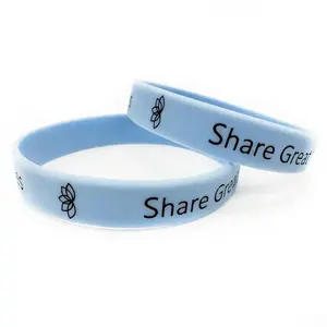 Gepersonaliseerde Logo Armbanden Voor Relatiegeschenk Rubber Armband Kanker Glow Siliconen Polsband Siliconen Polsband Douane