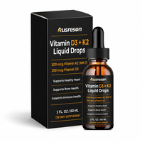 Complément alimentaire en gouttes de vitamine D3 K2 SPL OEM 4-en-1, soutien nutritionnel, 60 ml, gouttes liquides de vitamine D3 K2 pour la santé osseuse