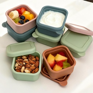 2026 Durable Multifunctional Portable Full Silicone Food Grade BPA Free Leak Proof Microwavable Bento <b>Lunch</b> <b>Box</b> - Product Image 1
