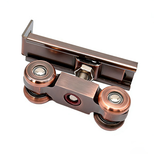 Roulettes de porte coulissante en métal pour porte en bois massif, 12 roues, silencieuses, robustes, système de guidage sur rail pour porte de cuisine - Product Image 1