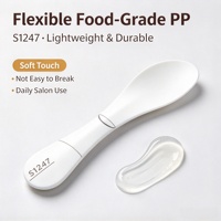 Spatula Kosmetik PP Food Grade S1247 124.7mm, Sendok Pencampur Makeup untuk Masker, Bubuk, Krim, Pengaplikasi, Penggunaan Salon Kecantikan