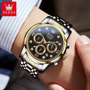 OLEVS 2889 <span class=keywords><strong>Moonswatch</strong></span> Montres à quartz pour hommes en acier inoxydable Calendrier Montres-bracelets Étanche Chronographe Homme Montre habillée - Product Image 5