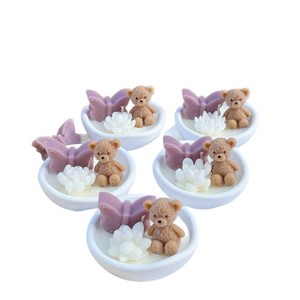Bougie parfumée mignonne en forme d'ours et de papillon - <span class=keywords><strong>Cadeau</strong></span> créatif pour le 1er anniversaire de bébé, décoration de bureau et accessoire photo souvenir - Product Image 1