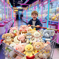 Lot mixte professionnel de jouets en peluche et animaux en peluche doux pour machines à griffes, vente en gros