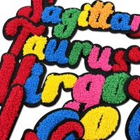 Patchs brodés colorés en stock avec lettrage anglais 3D, accessoires appliqués brodés à la machine pour chapeaux
