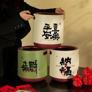 Trash Can A New Model 12L Cylindrical Portable Indoor Storage Bucket Living Room Bedroom Use - Product Image 2