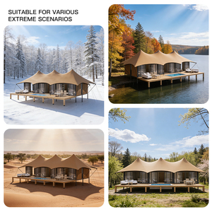 Уличный глэмпинг-отель с 20-летним сроком службы, стальной каркас, брезентовый шатер-лодж для сафари с ванной комнатой - Product Image 5