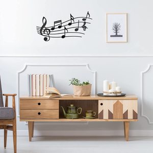 Black Music Notes <span class=keywords><strong>Metal</strong></span> Wall Art Signe décoratif suspendu avec artisanat mural en métal - Product Image 3