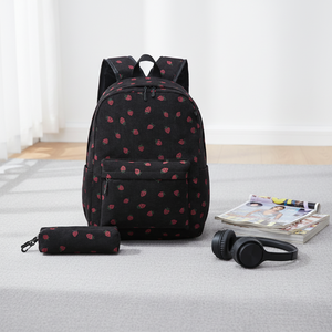 Zaino per Ragazze in Velluto a Coste Impermeabile Grande Capacità, Set Tre Pezzi con Borsa Pranzo e Astuccio - Product Image 6