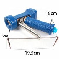 Pistolet d'arrosage haute pression industriel en laiton bleu avec embout en caoutchouc pour tuyau de jardin