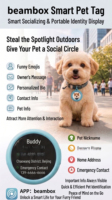 Badge connecté Beambox Niji Multi-Connect avec écran tactile 1,53 pouces 360x360 HD, application simulateur d'animaux virtuels, à porter comme un pin's
