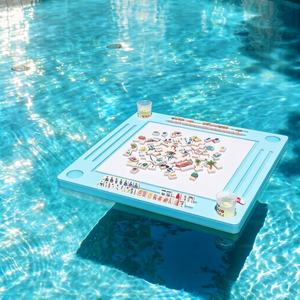 Mesa de Mahjong con Portavasos, Mesa de Billar de Lujo para Fiestas en la Playa, Tapete Flotante de 32, 33 y 34 Pulgadas para Dominó y <span class=keywords><strong>Rummy</strong></span> - Product Image 2