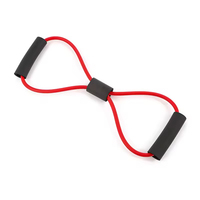 Ensemble d'exercices abdominaux 5 en 1 en ABS rouge et noir, comprenant un support pour pompes, une bande de résistance, une corde à sauter et un renforceur de poignée