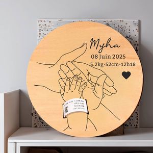 Panneau d'affichage 3D en bois pour nom de bébé et données de naissance, portable, durable, fait main, prix usine, pour annonce de naissance en milieu hospitalier - Product Image 5