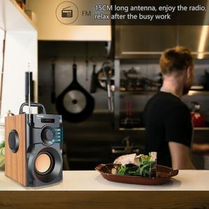 Altavoz de madera de alta potencia con dientes azules, reproductor de música estéreo inalámbrico, <span class=keywords><strong>Subwoofer</strong></span>, Mini altavoz para exteriores - Product Image 3