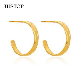 Pendientes de moda con diseño de pepita de oro, hipoalergénicos, de acero inoxidable chapado en oro, impermeables, OEM/ODM, proveedor de joyería de moda. - Product Image 6