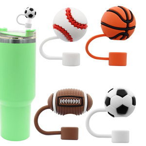 En stock : Embouts décoratifs 3D de 10 mm pour pailles, motifs Football, Ballon de football, Basketball, Tennis, pour gobelets de 30/40 oz, <span class=keywords><strong>Coupe</strong></span> <span class=keywords><strong>du</strong></span> <span class=keywords><strong>Monde</strong></span> - Product Image 2
