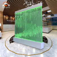 Mur de séparation en colonne de bulles LED sur mesure, grand format, en acrylique durable, pour hall d'hôtel et complexe hôtelier