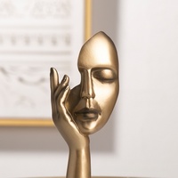 Décoration d'art abstrait moderne en résine, sculpture nordique abstraite, figurine de femme méditant, ensemble de décoration de table intérieure (3 pièces/ensemble)