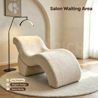 Sofá reclinable ergonómico en forma de S con tapicería de sherpa suave, sillón de ocio.