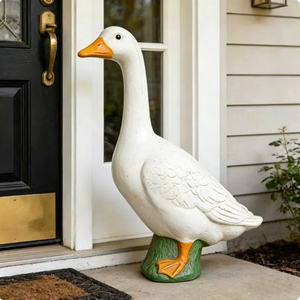 Statuetta di Oca Bianca in Resina, Decorazione per Cortile e <span class=keywords><strong>Giardino</strong></span>, Statua Animale Simulata per Paesaggistica - Product Image 1
